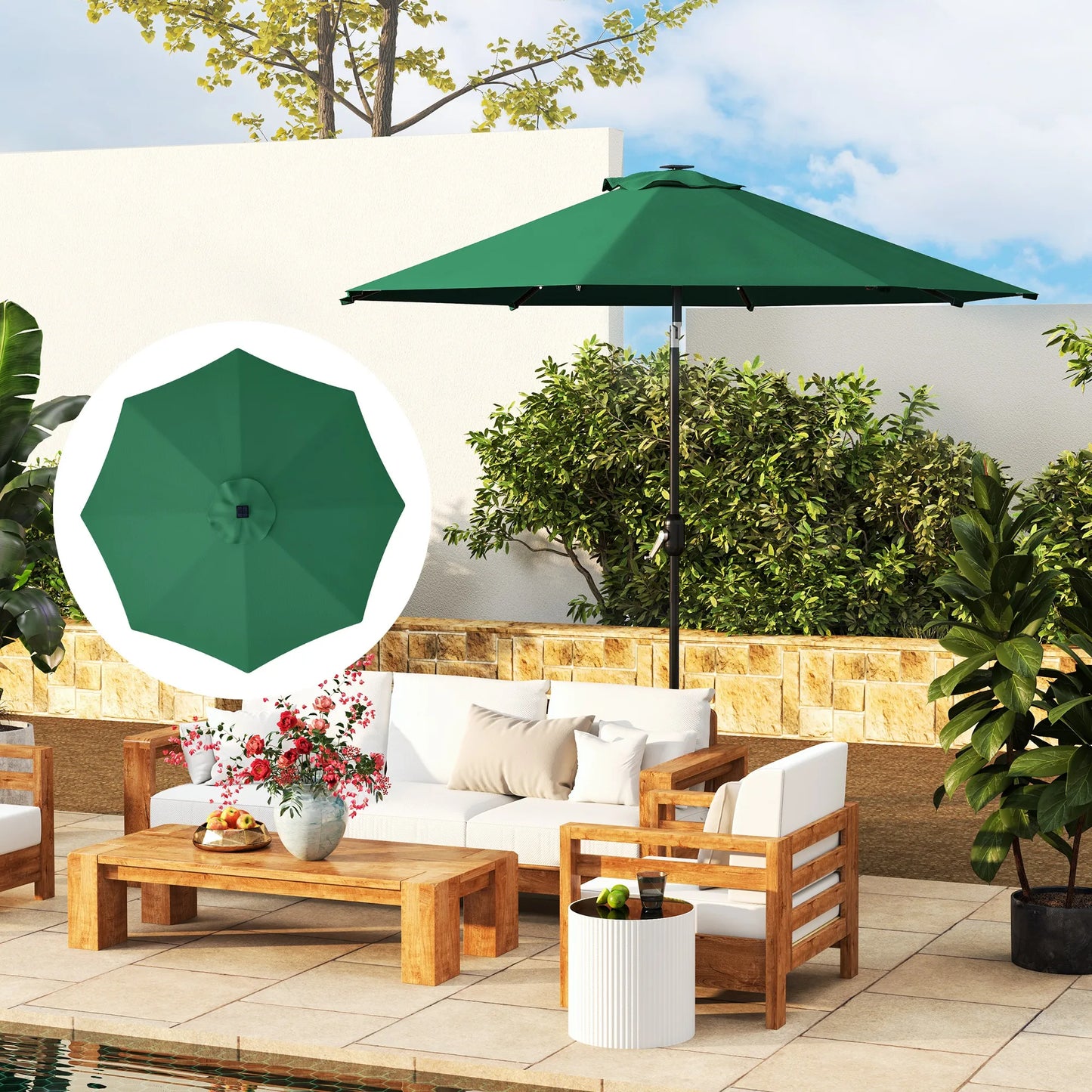 Outsunny 3m Umbrella Replacement Canopy