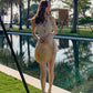 Cute Women Hanging Neck Sweet Swimwear