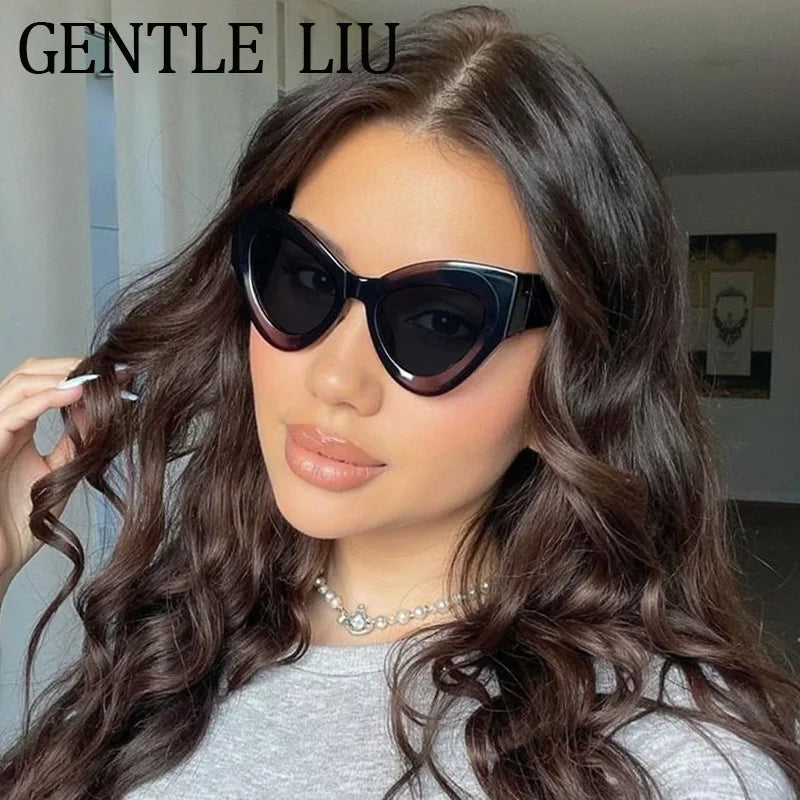 Vintage Sexy Cat Eye Sunglasses Women Luxury