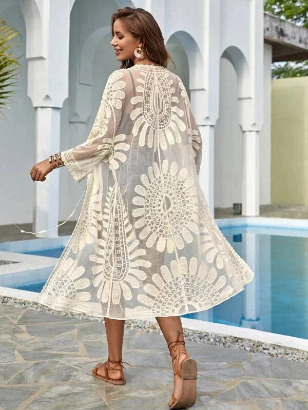 WeHello Summer Beach Mesh Poncho for Women
