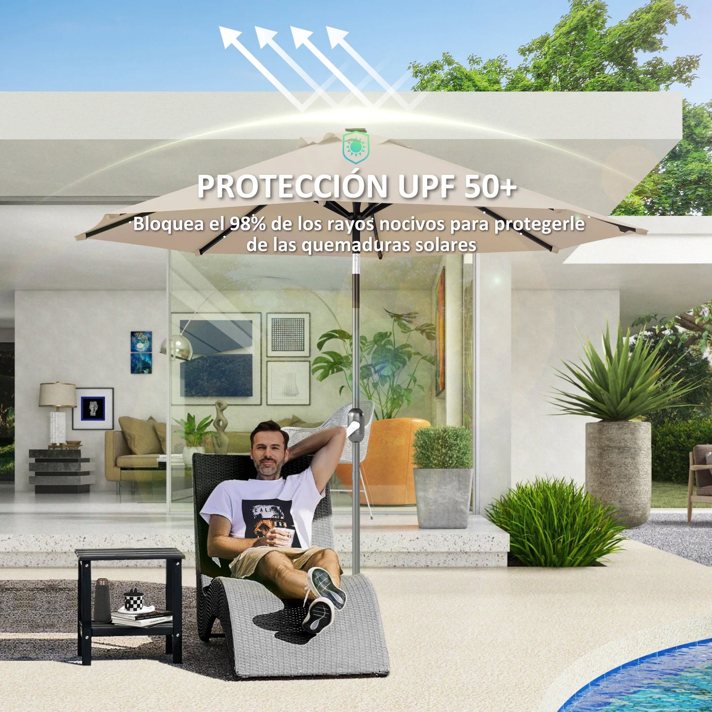 Outsunny 3m Umbrella Replacement Canopy