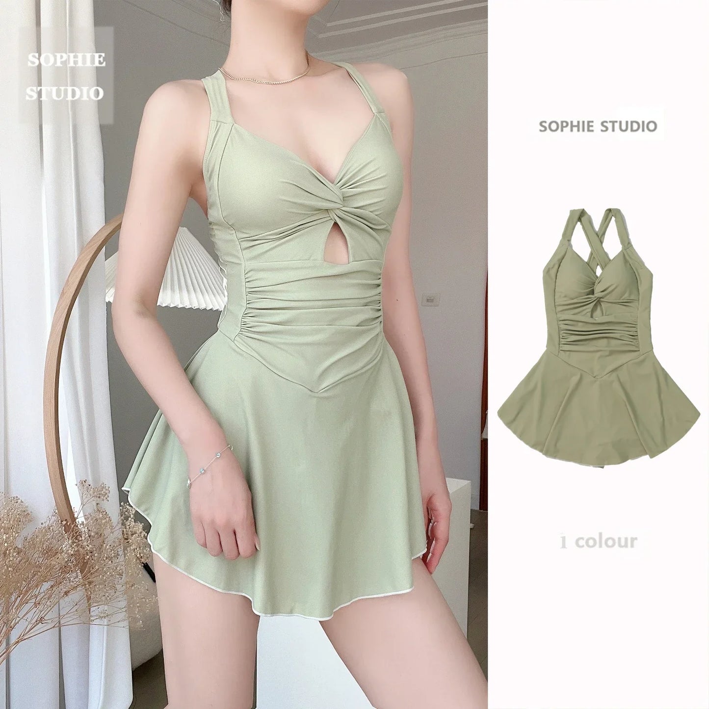 Cute Women Hanging Neck Sweet Swimwear