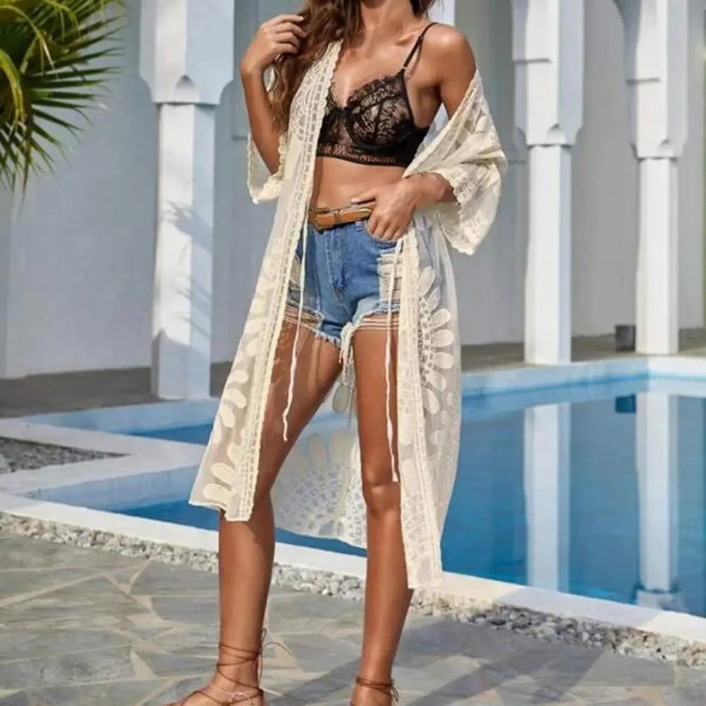 WeHello Summer Beach Mesh Poncho for Women
