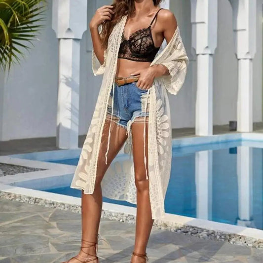 WeHello Summer Beach Mesh Poncho for Women
