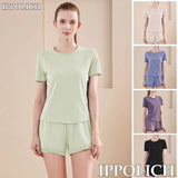 Yoga Set Women Sport T-Shirt Back Mesh Design